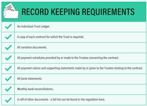 Record Keeping Requirements for Trust Accounts